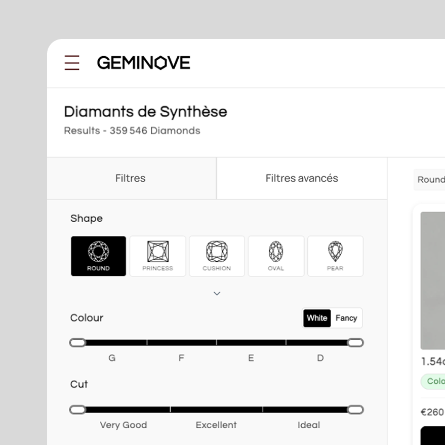 Geminove Marketplace Filtre